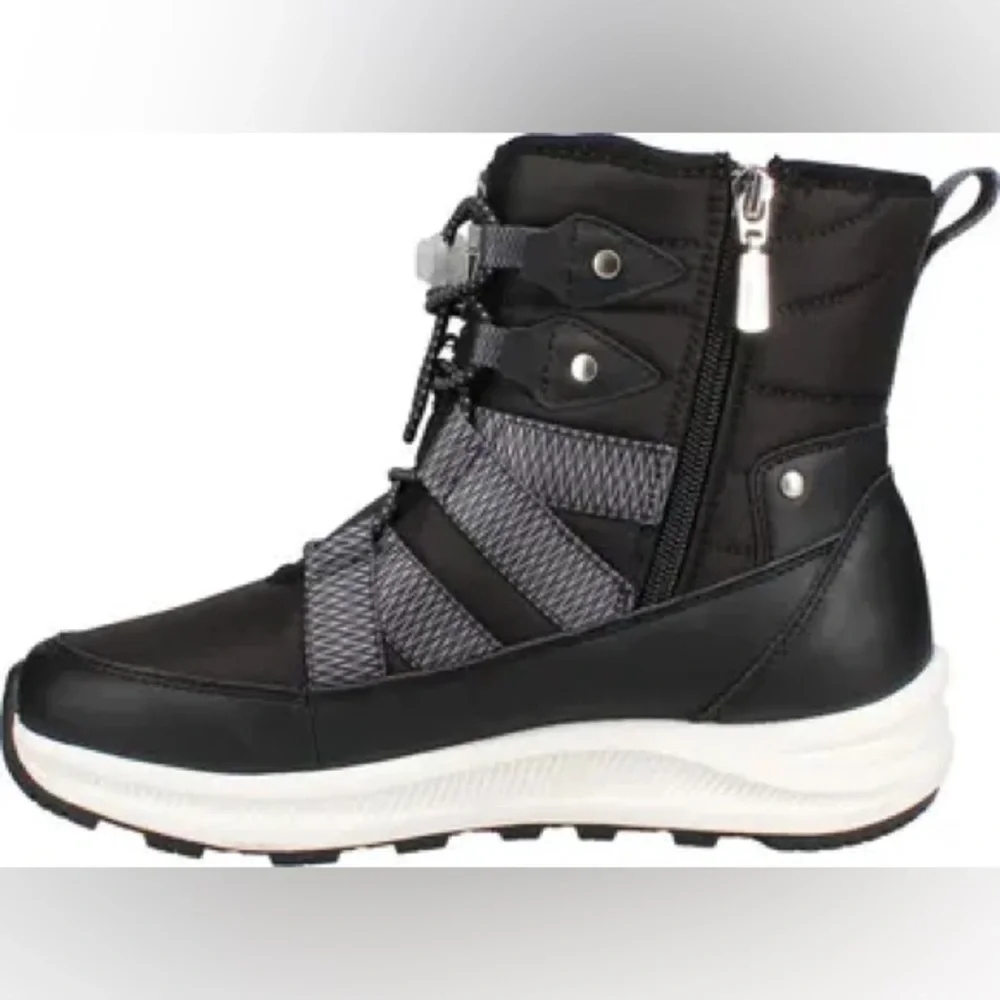New Khombu Alessia Boot US Ski Team Black Lace Up Warm Winter Sz 10